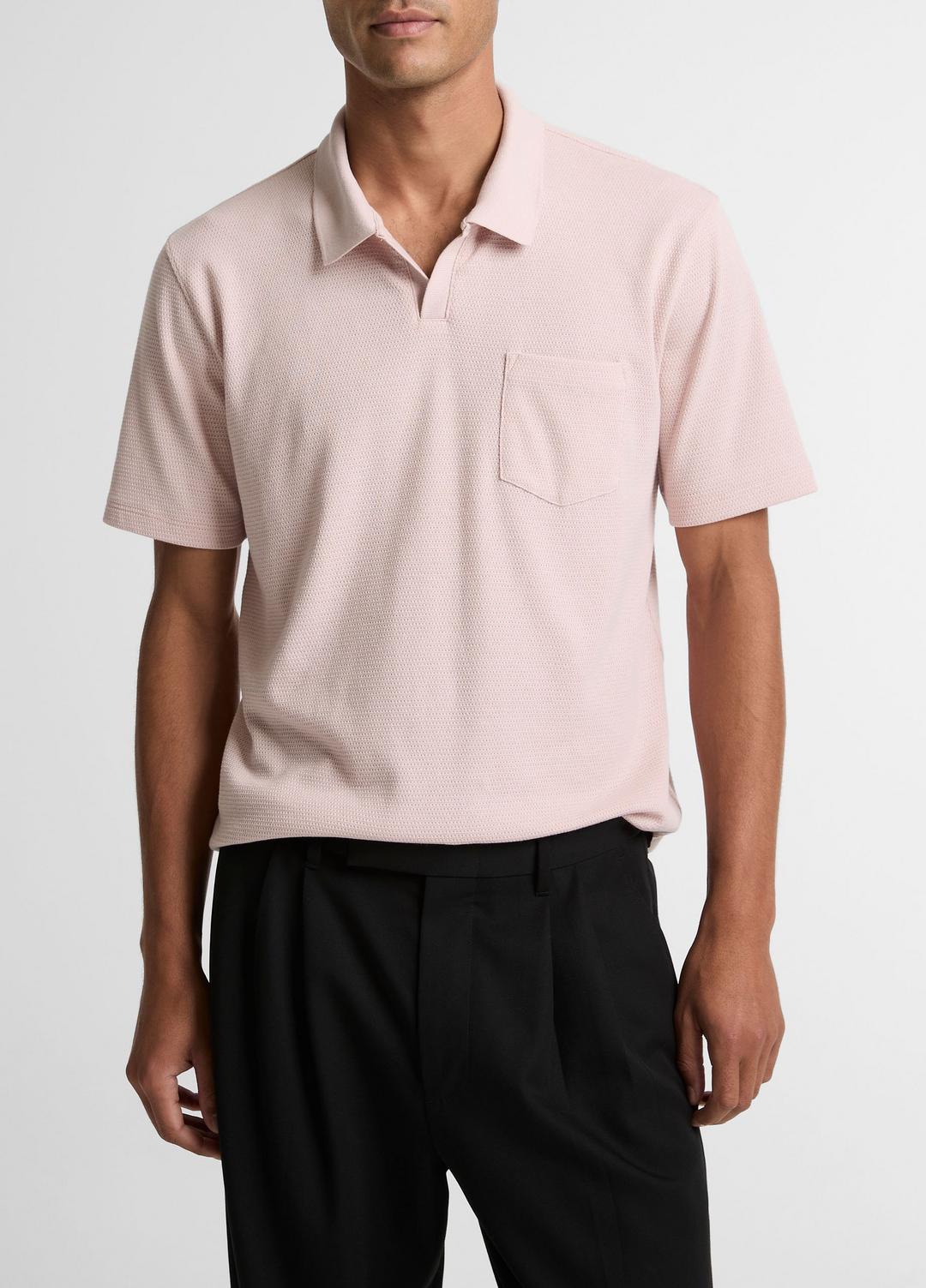 Cotton-Blend Johnny-Collar Polo Shirt in Henleys & Polos PARADISE | VINCE Men