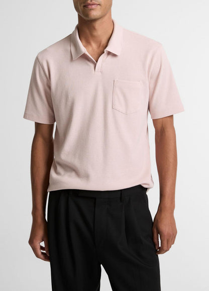 Cotton-Blend Johnny-Collar Polo Shirt in Henleys & Polos PARADISE | VINCE Men