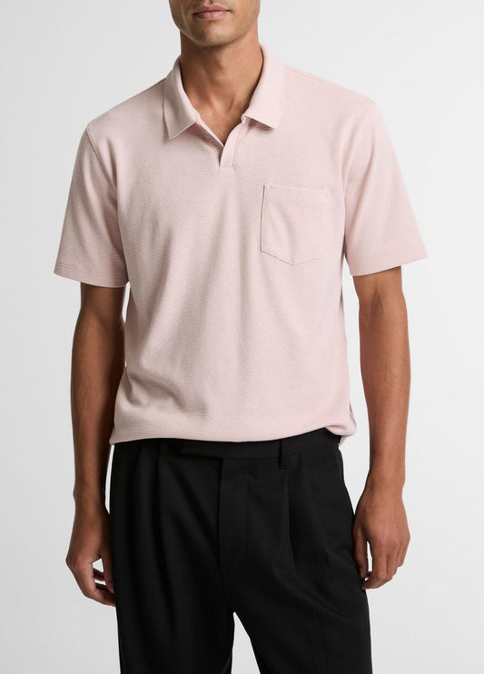 Cotton-Blend Johnny-Collar Polo Shirt in Henleys & Polos PARADISE | VINCE Men