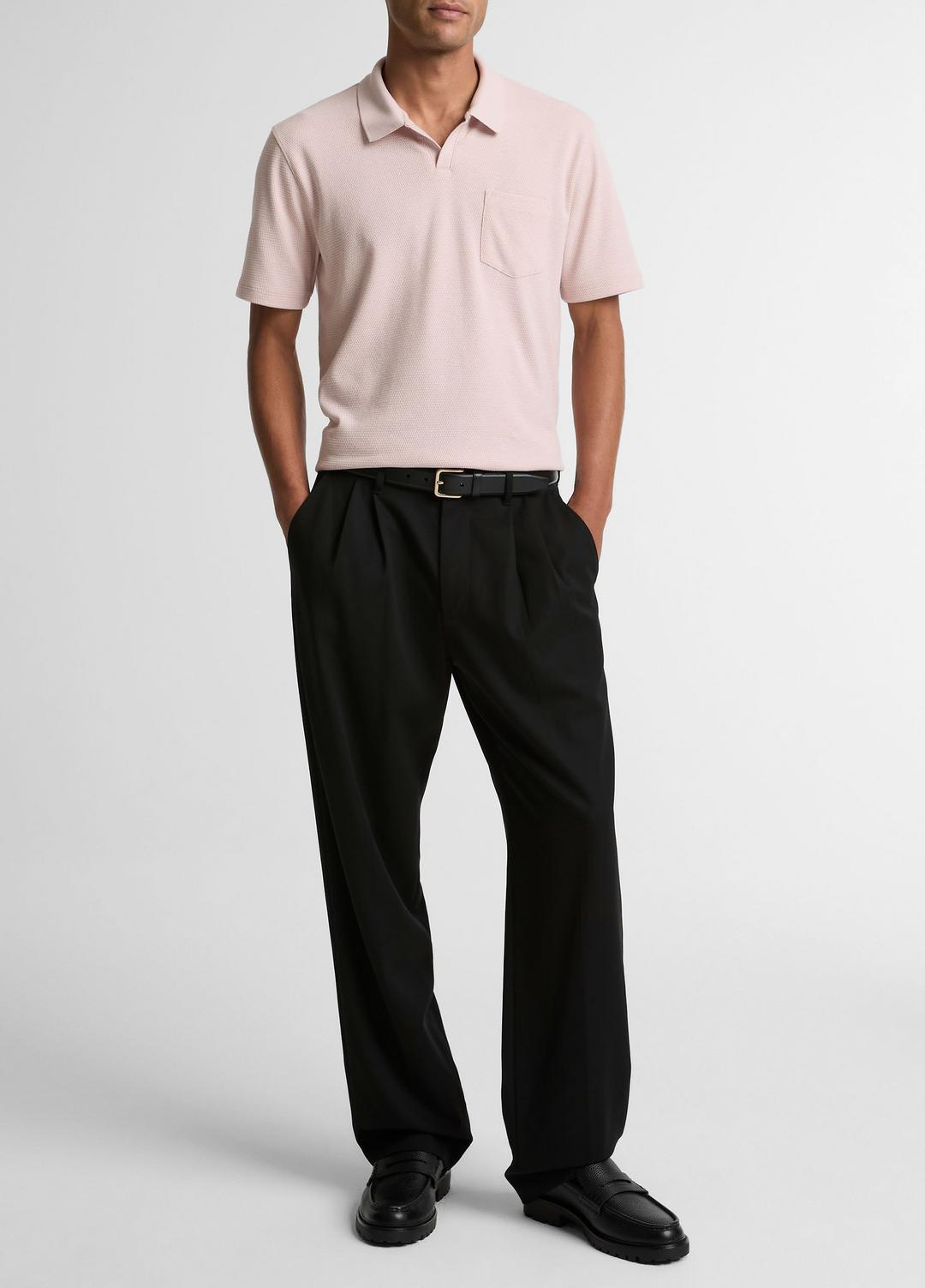 Cotton-Blend Johnny-Collar Polo Shirt in Henleys & Polos PARADISE | VINCE Men
