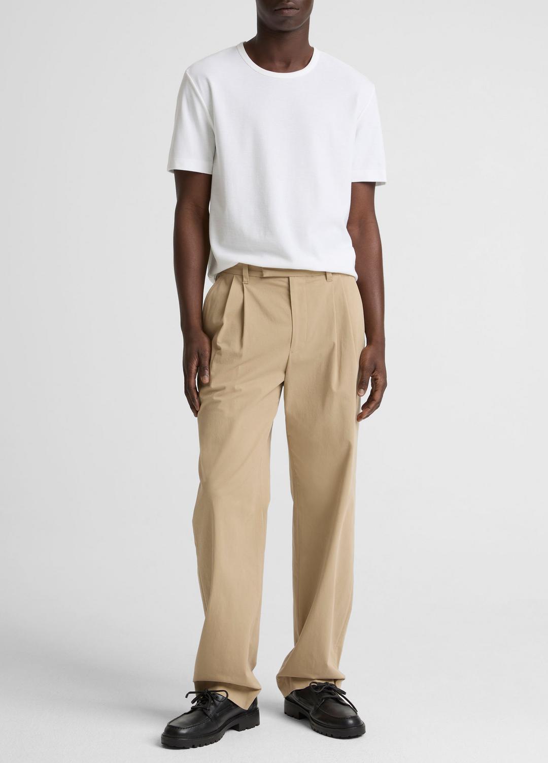 Pima Cotton Piqué Crew Neck T-Shirt in Short Sleeve OPTIC WHITE | VINCE Men