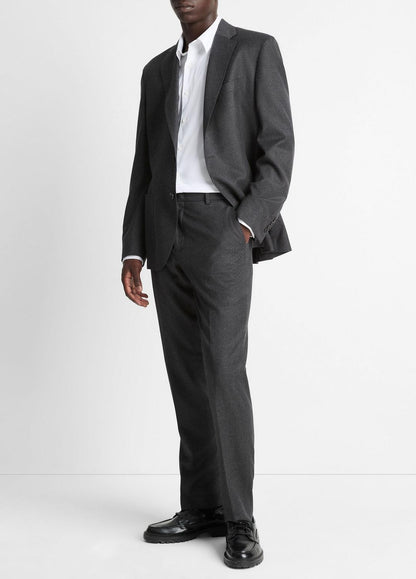 Wool-Silk Flannel Classic Pant in Trousers CHARCOAL | VINCE Men