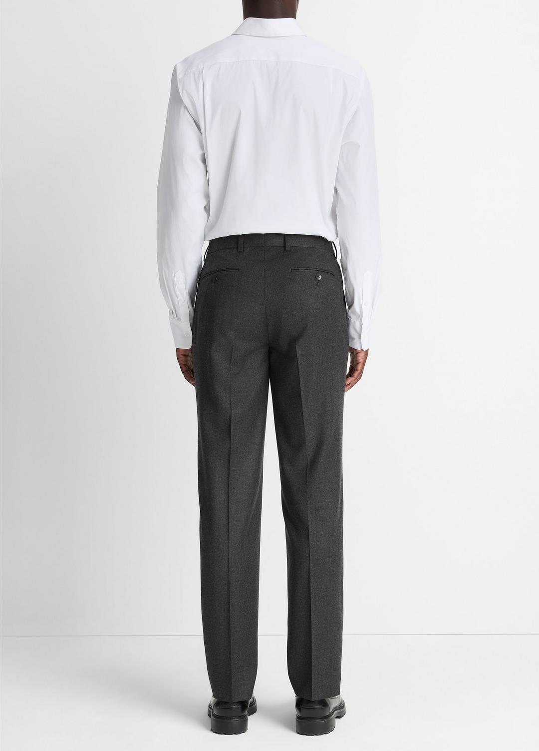 Wool-Silk Flannel Classic Pant in Trousers CHARCOAL | VINCE Men