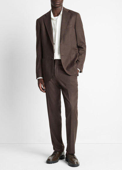 Wool-Silk Classic Pant in Trousers BROWN | VINCE Men