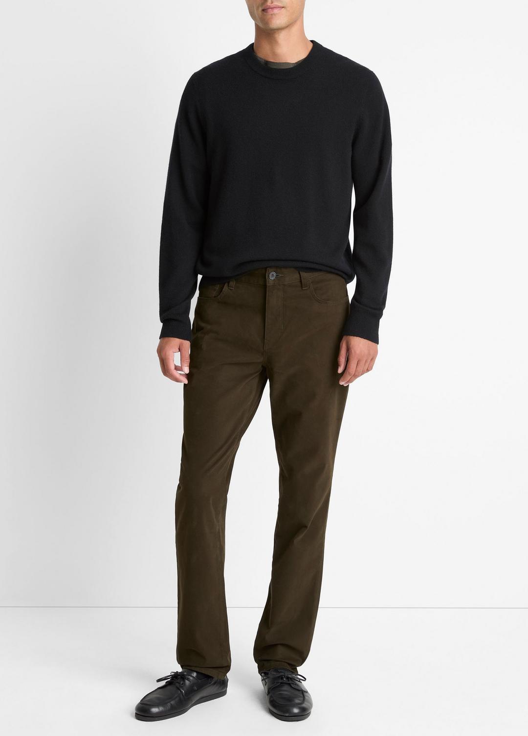 Dylan Slim 5-Pocket Peached Stretch-Cotton Pant in Trousers DARK LEAF | VINCE Men