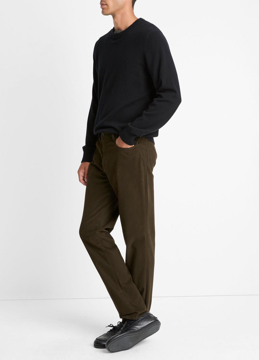 Dylan Slim 5-Pocket Peached Stretch-Cotton Pant in Trousers DARK LEAF | VINCE Men