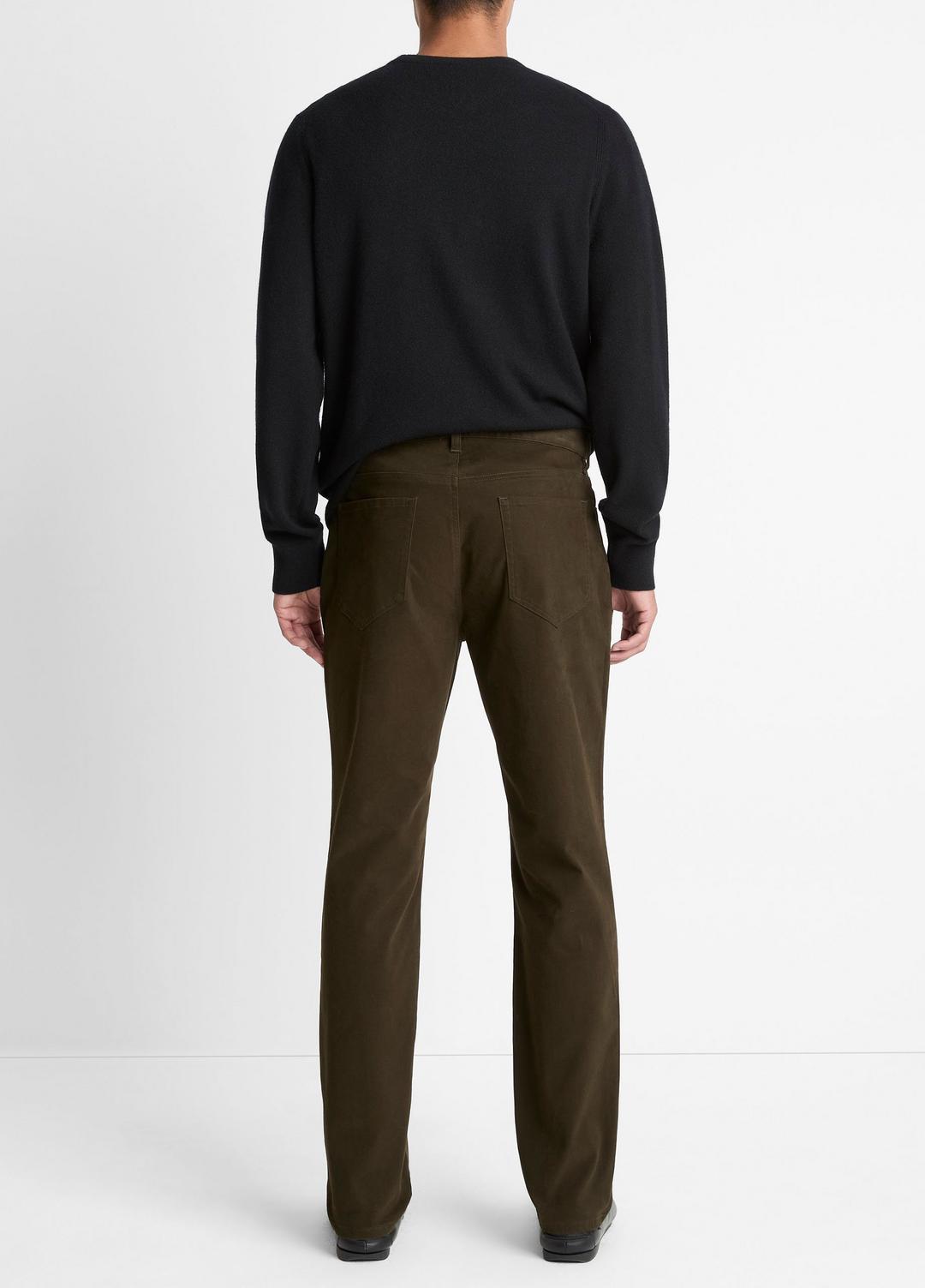 Dylan Slim 5-Pocket Peached Stretch-Cotton Pant in Trousers DARK LEAF | VINCE Men