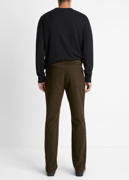 Dylan Slim 5-Pocket Peached Stretch-Cotton Pant in Trousers DARK LEAF | VINCE Men
