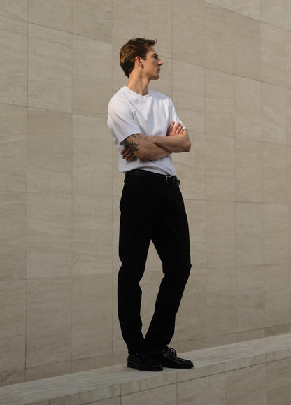 Dylan Slim Cotton Chino Pant in Trousers BLACK | VINCE Men