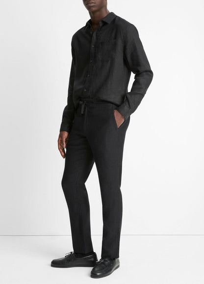 Lightweight Hemp Pant in Trousers BLACK | VINCE Men
