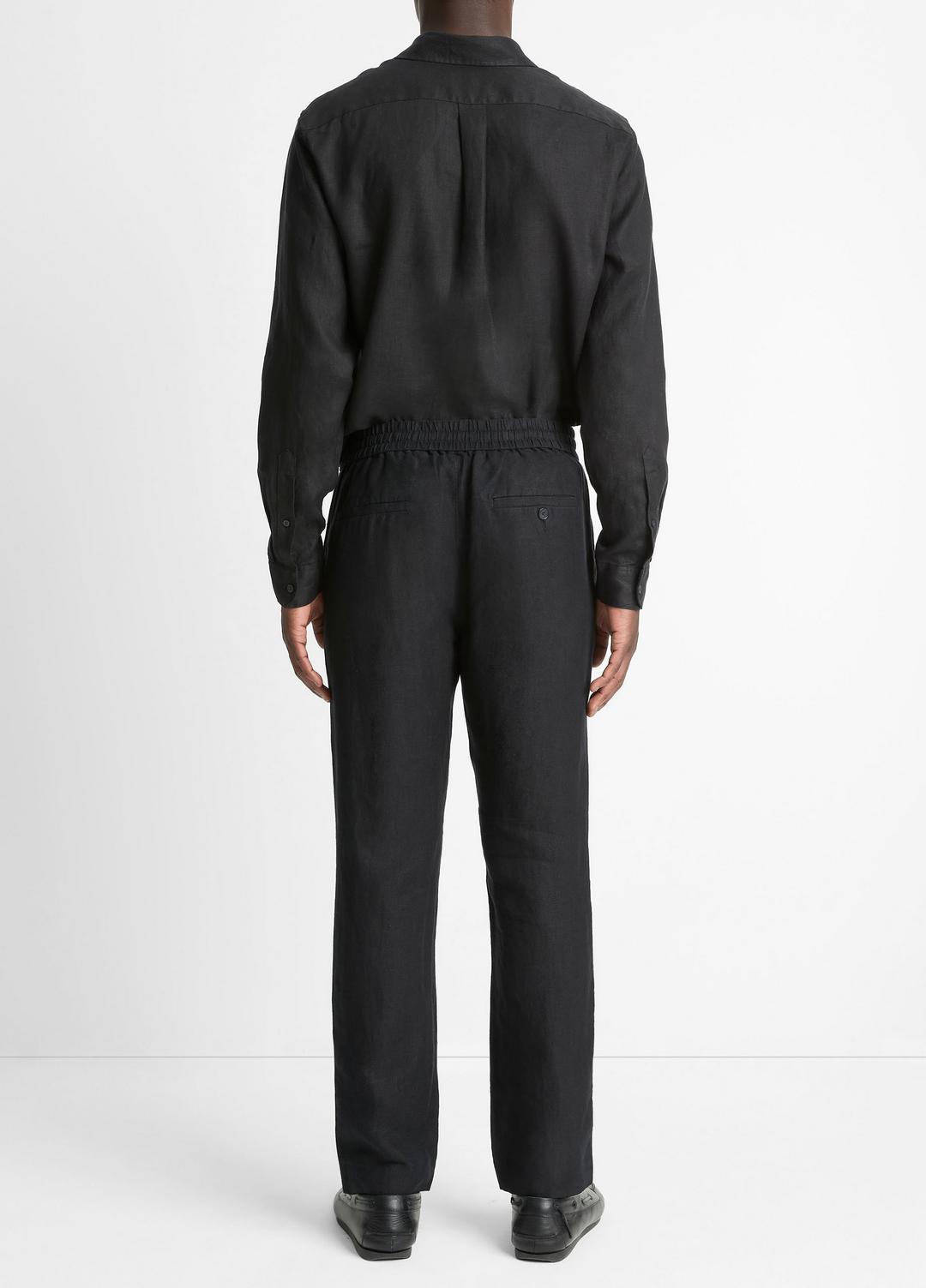 Lightweight Hemp Pant in Trousers BLACK | VINCE Men