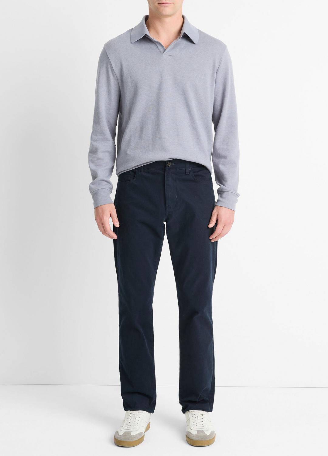 Dylan Slim 5-Pocket Peached Stretch-Cotton Pant in Trousers COASTAL BLUE | VINCE Men