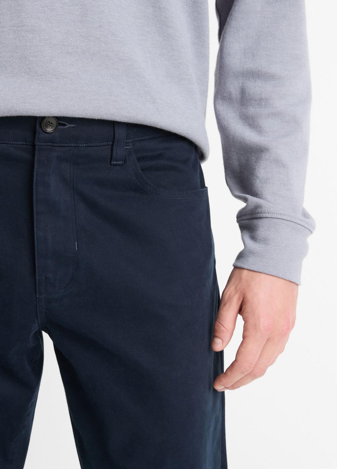 Dylan Slim 5-Pocket Peached Stretch-Cotton Pant in Trousers COASTAL BLUE | VINCE Men