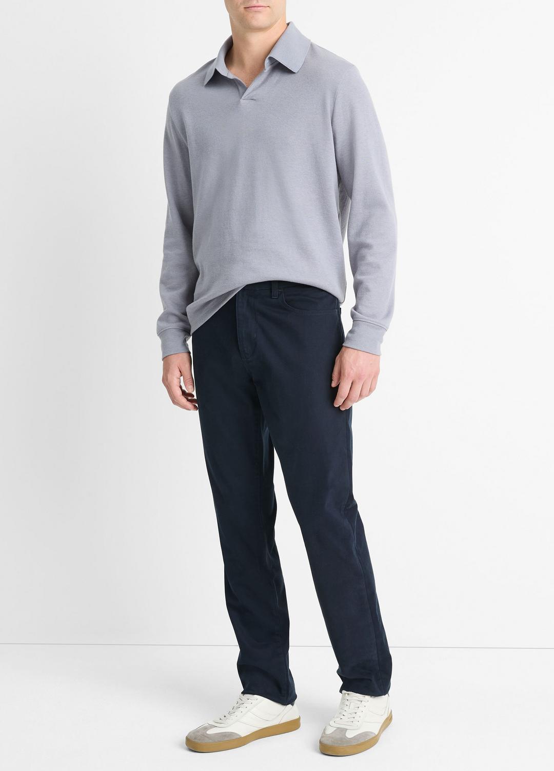 Dylan Slim 5-Pocket Peached Stretch-Cotton Pant in Trousers COASTAL BLUE | VINCE Men