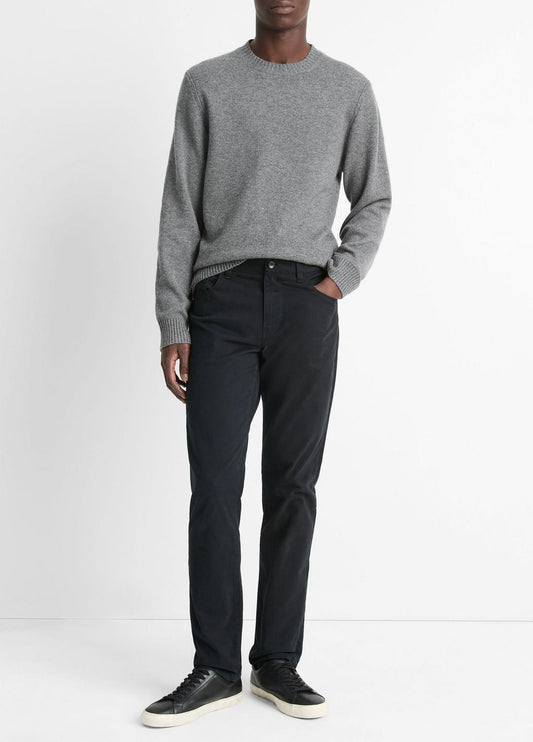 Dylan Slim 5-Pocket Peached Stretch-Cotton Pant in Trousers BLACK | VINCE Men