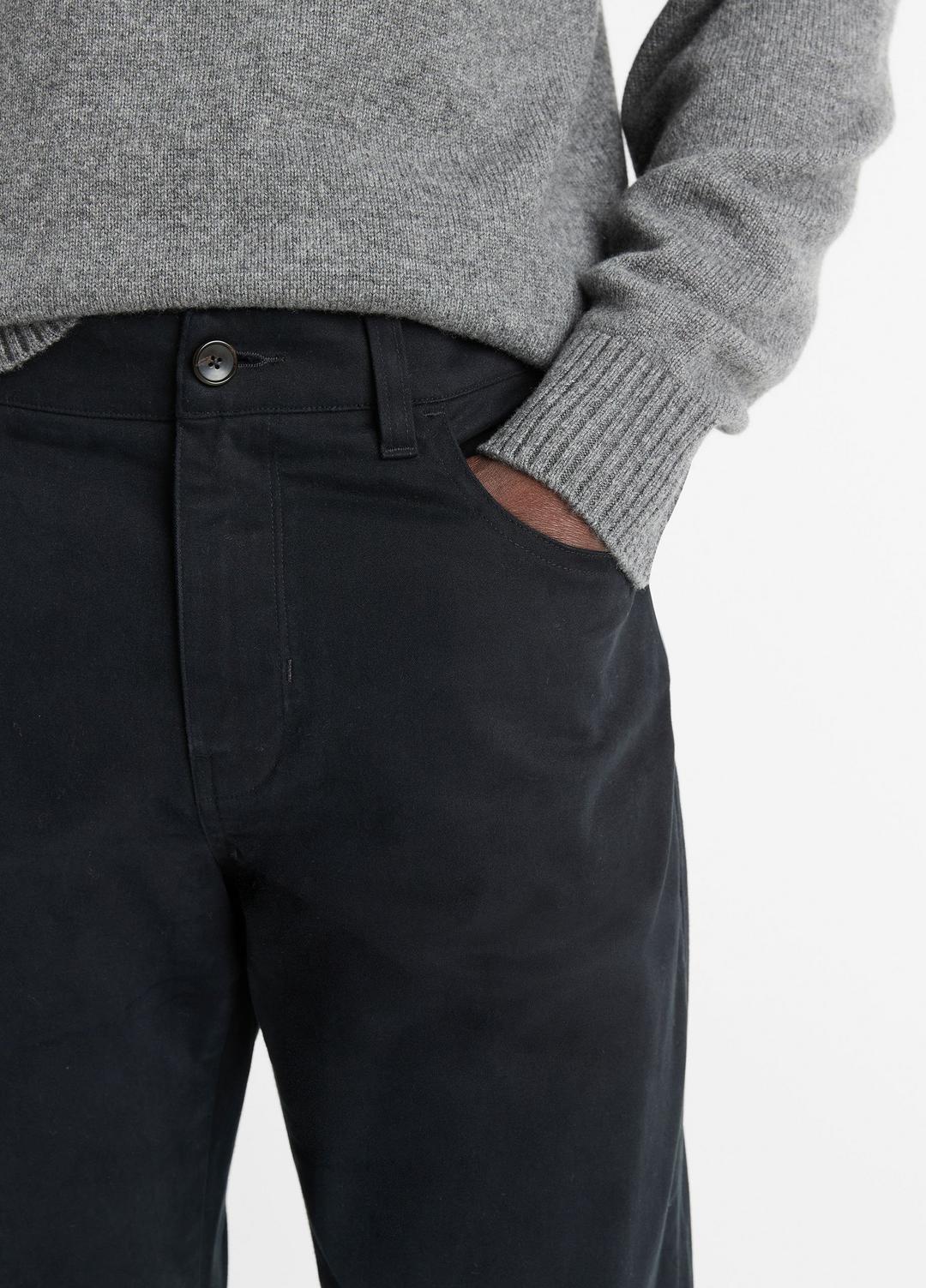 Dylan Slim 5-Pocket Peached Stretch-Cotton Pant in Trousers BLACK | VINCE Men