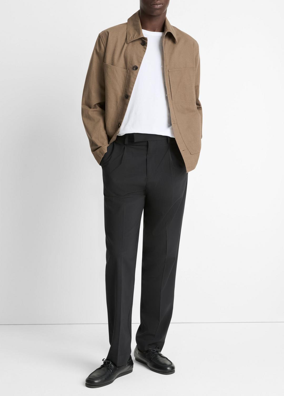 Louie Relaxed Pleated Trouser in Trousers BLACK | VINCE Men
