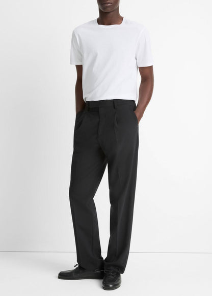 Louie Relaxed Pleated Trouser in Trousers BLACK | VINCE Men