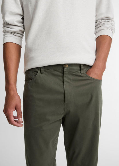 Dylan Slim 5-Pocket Cotton Sateen Pant in Trousers SYCAMORE | VINCE Men