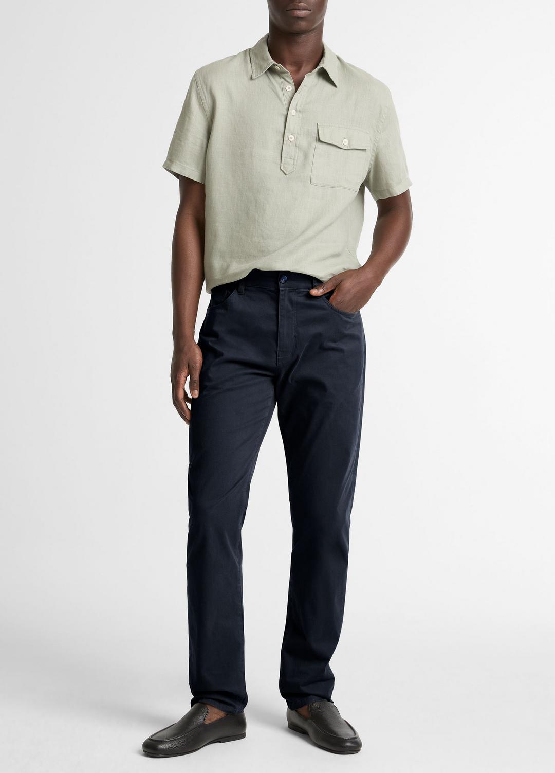 Dylan Slim 5-Pocket Cotton Sateen Pant in Trousers COASTAL BLUE | VINCE Men