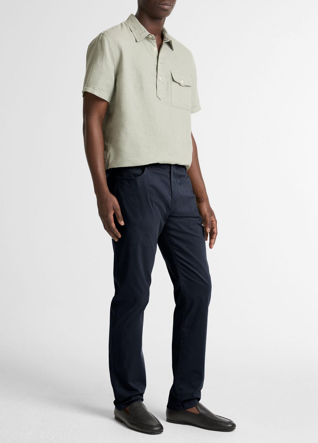 Dylan Slim 5-Pocket Cotton Sateen Pant in Trousers COASTAL BLUE | VINCE Men