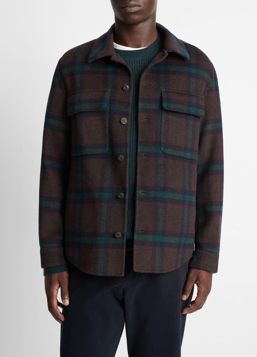 Plaid Splittable Wool-Blend Shirt Jacket in Shirt Jackets COASTAL COUNTRY RACER | VINCE Men