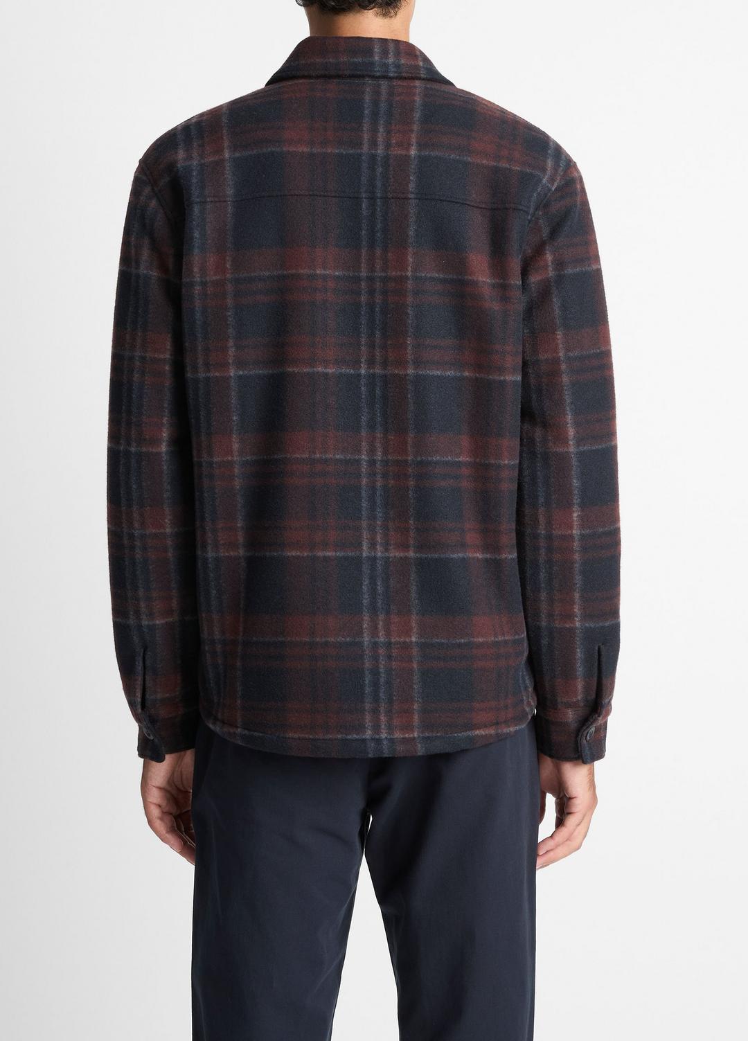 Sherpa-Lined Plaid Shirt Jacket in Shirt Jackets COASTAL COMBO | VINCE Men