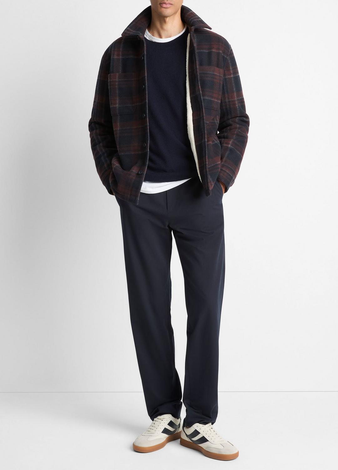 Sherpa-Lined Plaid Shirt Jacket in Shirt Jackets COASTAL COMBO | VINCE Men