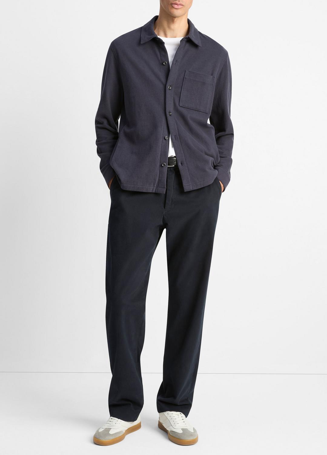 Heavy Sueded Cotton Shirt Jacket in Shirt Jackets COASTAL BLUE | VINCE Men