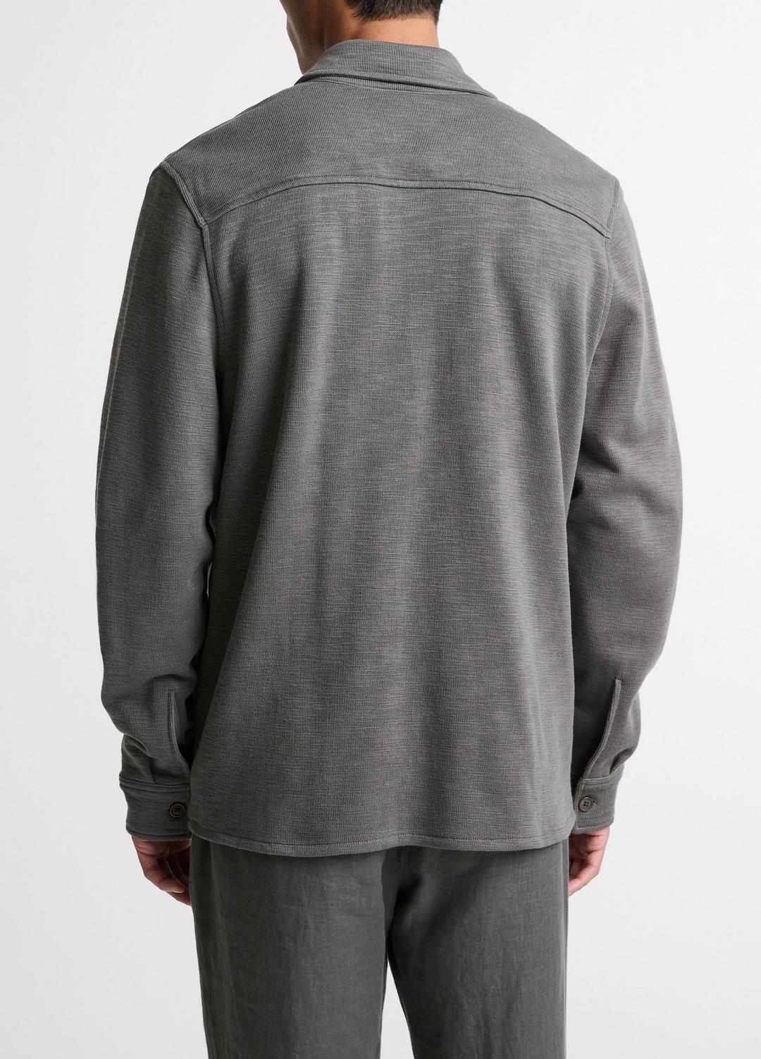 Double-Slub Cotton-Blend Shirt Jacket in Jackets SLATE | VINCE Men