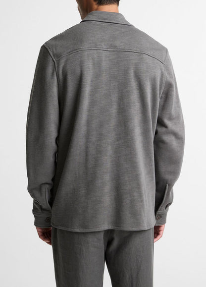 Double-Slub Cotton-Blend Shirt Jacket in Jackets SLATE | VINCE Men