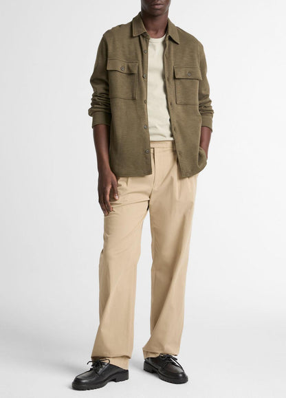 Double-Slub Cotton-Blend Shirt Jacket in Jackets MOSS | VINCE Men