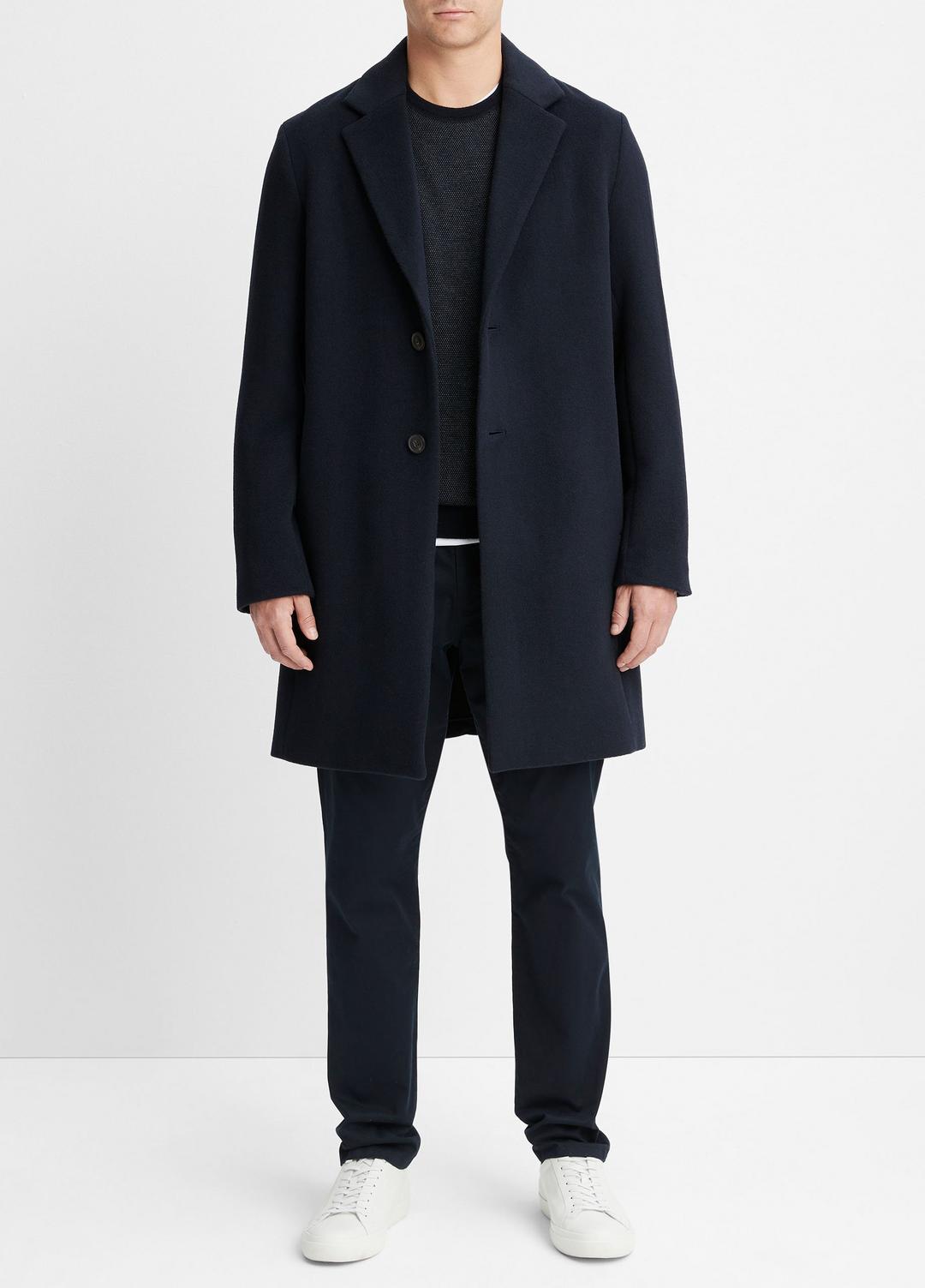 Classic Italian Wool-Blend Coat in Jackets & Outerwear COASTAL BLUE | VINCE Men