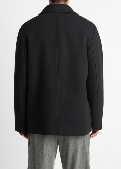 Italian Wool-Blend Peacoat in Coats BLACK | VINCE Men