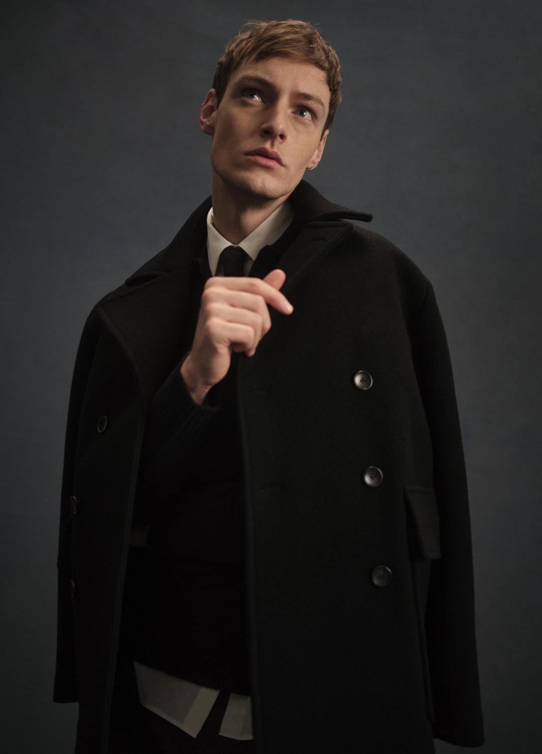 Italian Wool-Blend Peacoat in Coats BLACK | VINCE Men