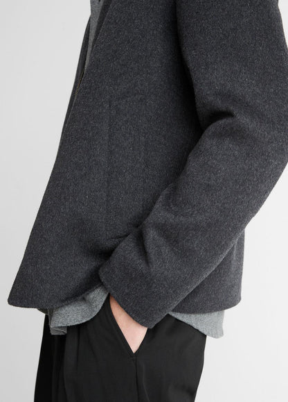 Splittable Wool-Blend Zip-Front Jacket in Jackets HEATHER BLACK | VINCE Men