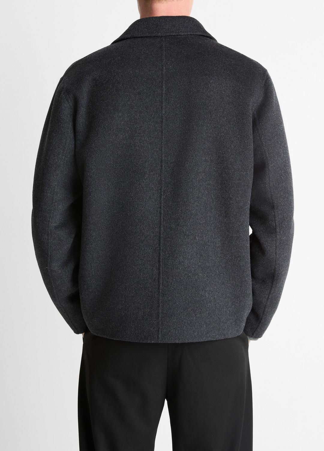 Splittable Wool-Blend Zip-Front Jacket in Jackets HEATHER BLACK | VINCE Men