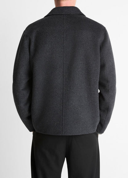 Splittable Wool-Blend Zip-Front Jacket in Jackets HEATHER BLACK | VINCE Men