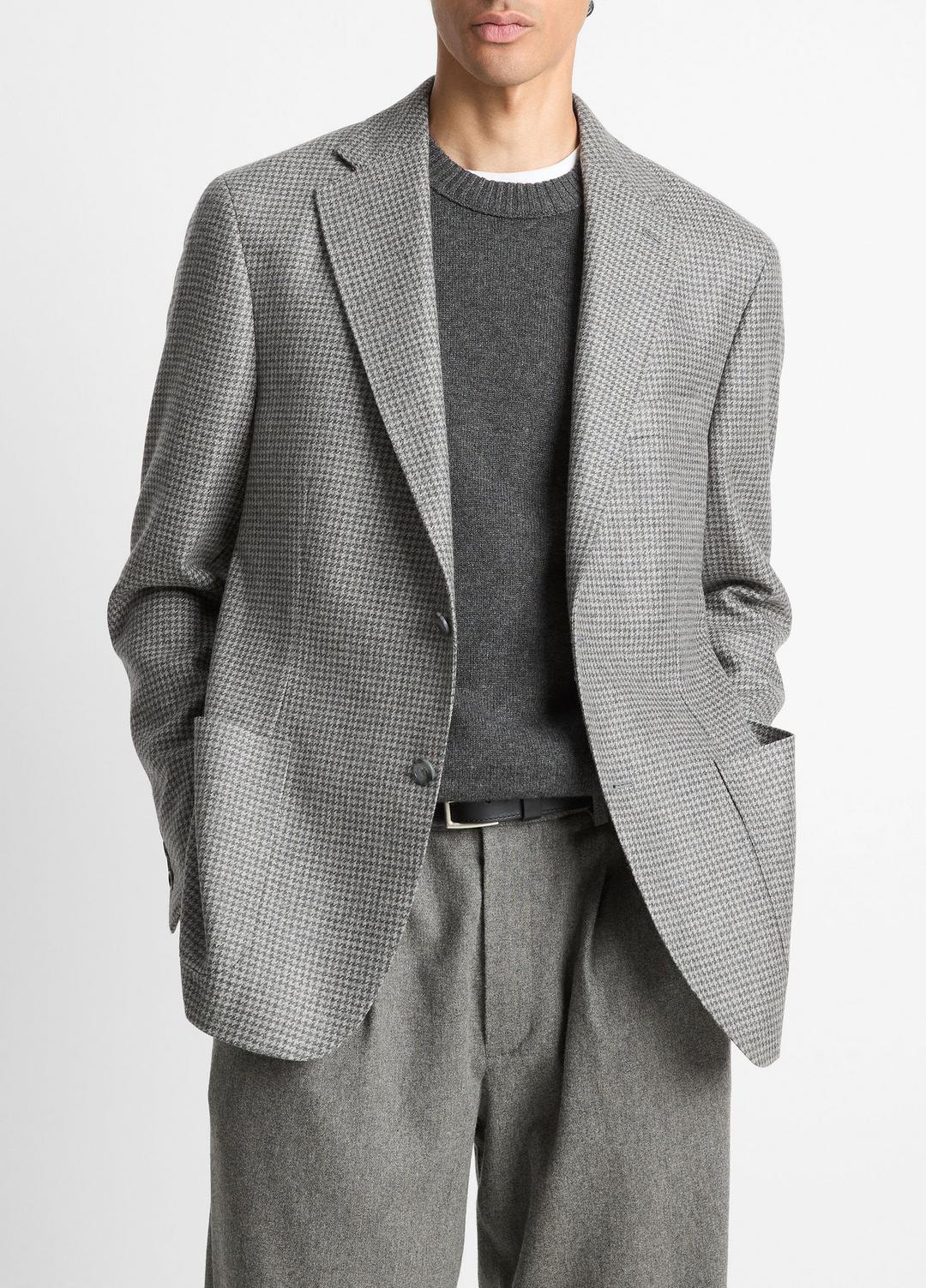 Houndstooth Cashmere Relaxed Sport Coat in Blazers GREY/BROWN | VINCE Men