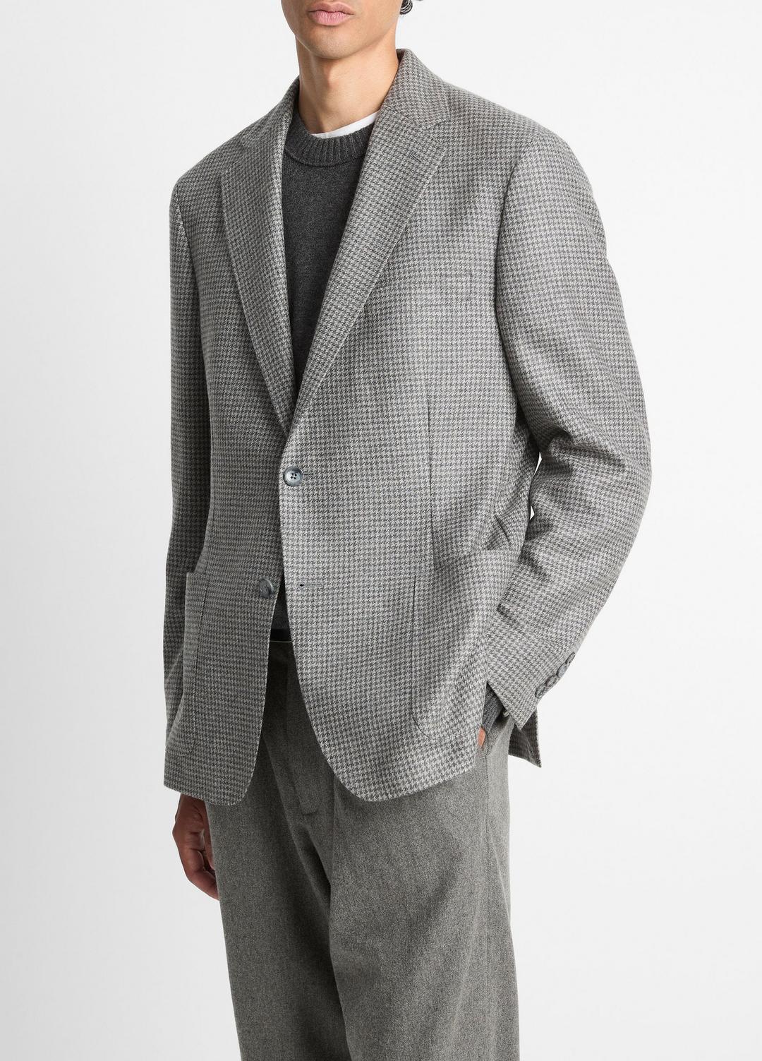 Houndstooth Cashmere Relaxed Sport Coat in Blazers GREY/BROWN | VINCE Men