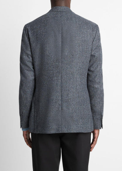 Plaid Alpaca-Blend Relaxed Sport Coat in Blazers NAVY/BLUE | VINCE Men