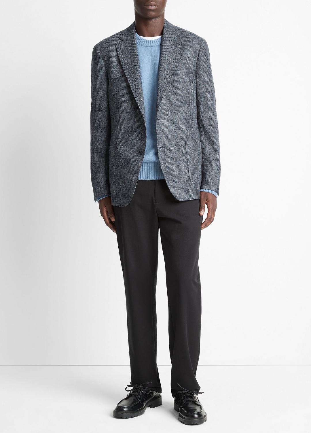 Plaid Alpaca-Blend Relaxed Sport Coat in Blazers NAVY/BLUE | VINCE Men