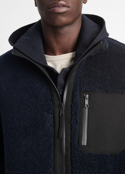 Sherpa Zip Jacket in Jackets COASTAL BLUE | VINCE Men