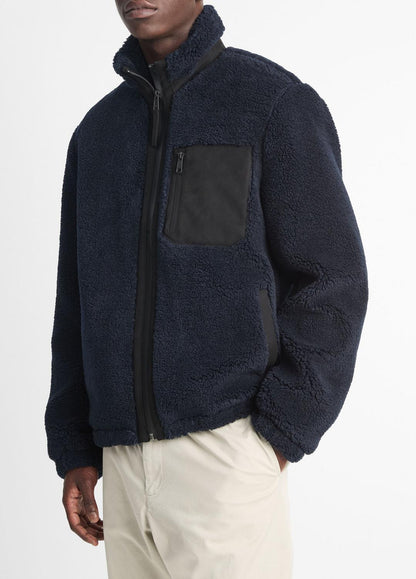 Sherpa Zip Jacket in Jackets COASTAL BLUE | VINCE Men