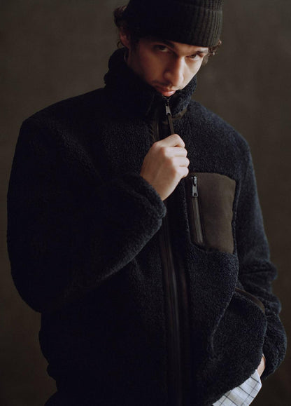 Sherpa Zip Jacket in Jackets COASTAL BLUE | VINCE Men