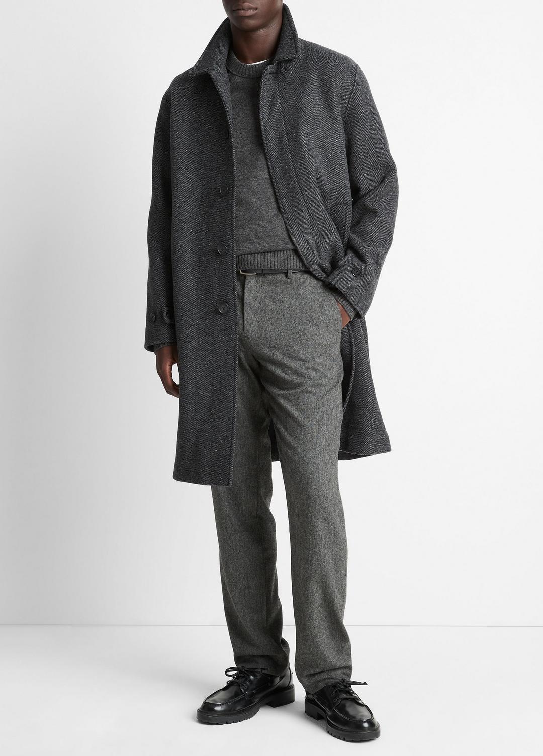 Italian Wool-Blend Balmacaan Coat in Coats HEATHER CHARCOAL | VINCE Men
