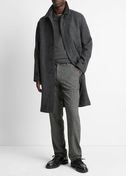 Italian Wool-Blend Balmacaan Coat in Coats HEATHER CHARCOAL | VINCE Men