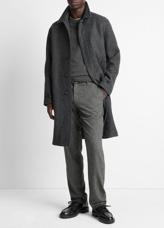 Italian Wool-Blend Balmacaan Coat in Coats HEATHER CHARCOAL | VINCE Men