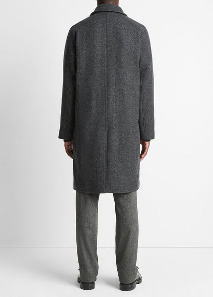 Italian Wool-Blend Balmacaan Coat in Coats HEATHER CHARCOAL | VINCE Men