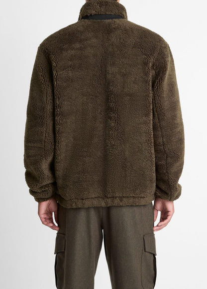 Sherpa Zip Jacket in Jackets DARK LEAF | VINCE Men